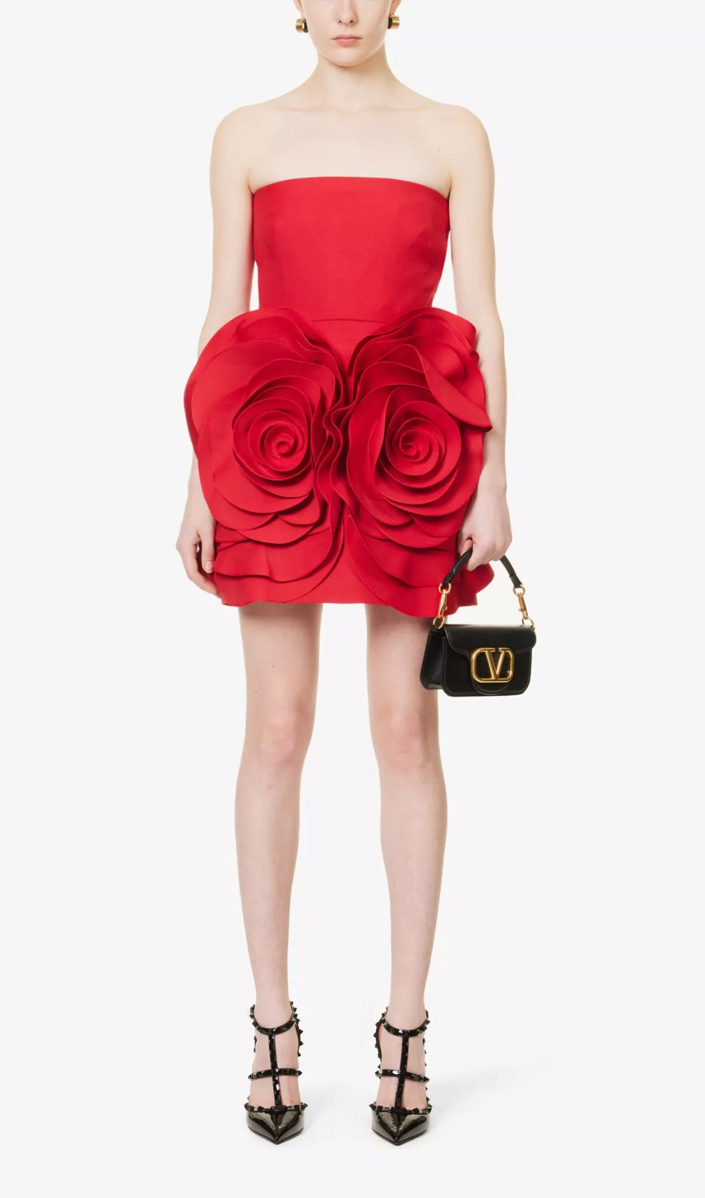 Ayat Strapless Flower Mini Dress