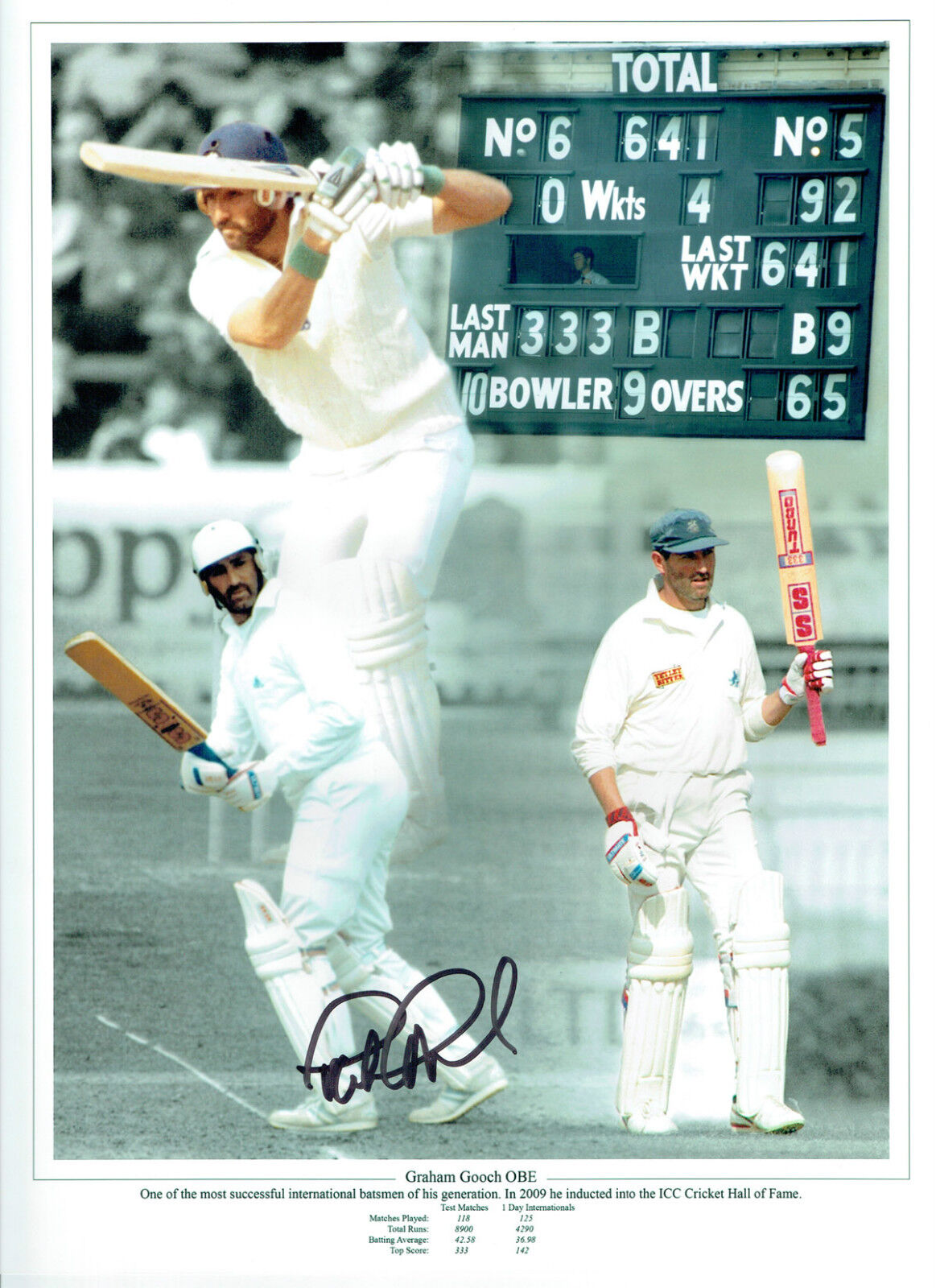 Graeme GOOCH Signed Autograph 16x12 ENGLAND Cricket Montage Photo Poster painting AFTAL COA