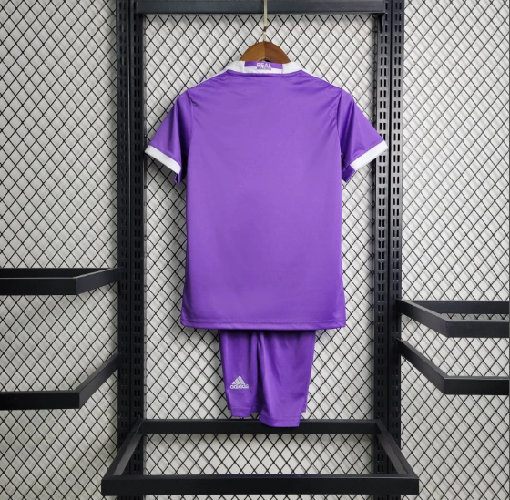 2016-2017 Retro Real Madrid Purple Kids Kit Football Shirt Thai Quality