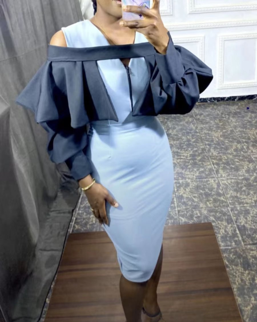 Ladies Casual Elegant Versatile Contrast Dress