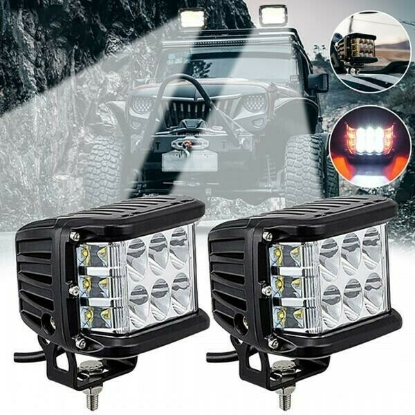 🔥Hot Sale 50% OFF🔥3.75'' Dual Side Shooter Dual Color Strobe Cree Pods for Truck ATV Boat