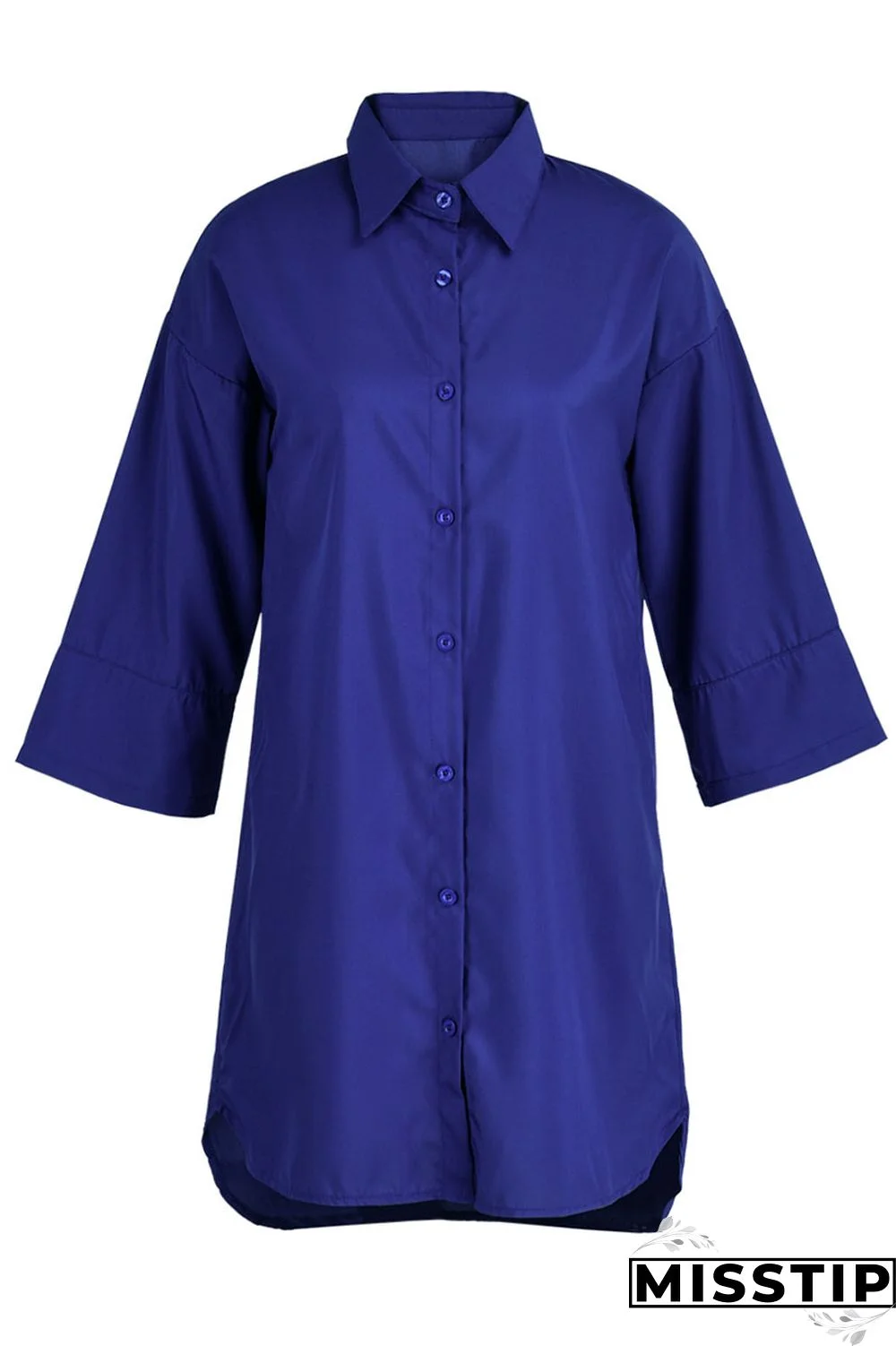 Green Casual Solid Patchwork Buckle Turndown Collar Shirt Dress Dresses