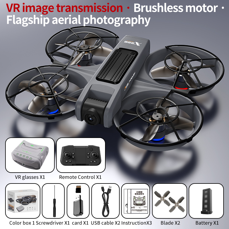 X226 Vr version remote control dual image transmission brushless aircraft drone aerial photography optical flow hover remote control aircraft