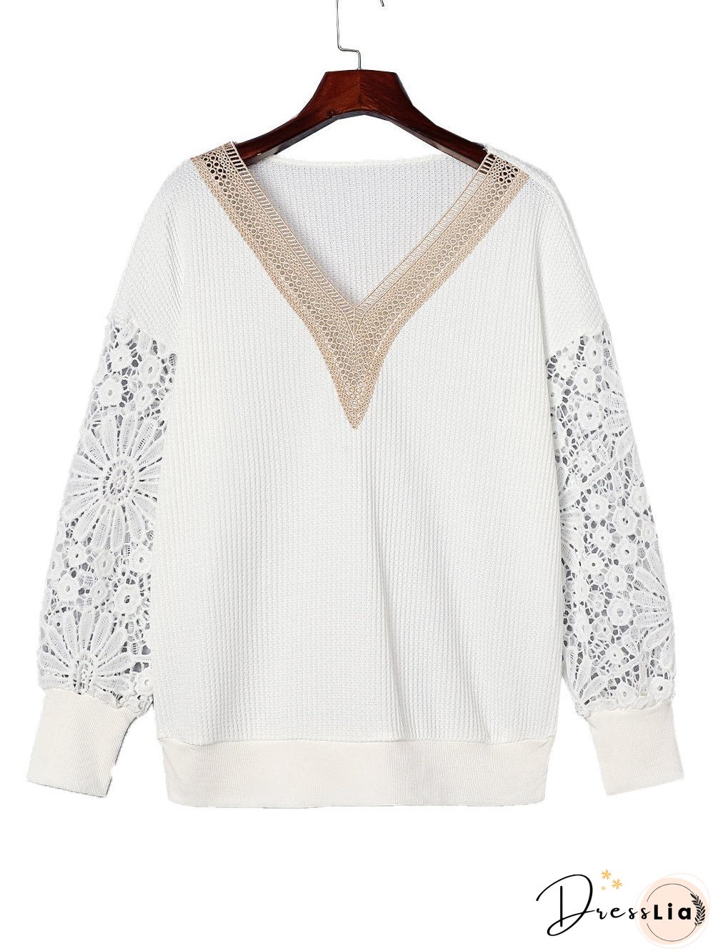 Floral Butterfly Long Sleeve V-Neck Top