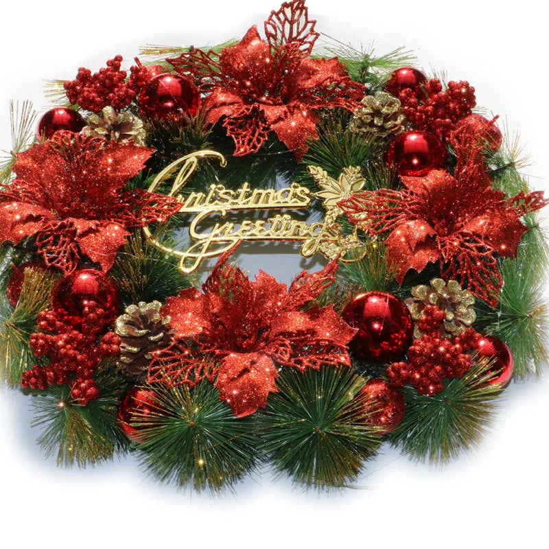 Red Christmas Balls And Berries Artificial Christmas Wreaths For Front Door