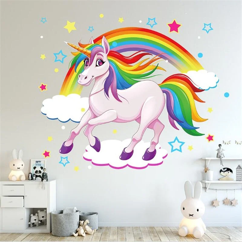 Unicorn Wall Sticker Art Mural Bedroom Wall Decoration wall stickers for kids rooms