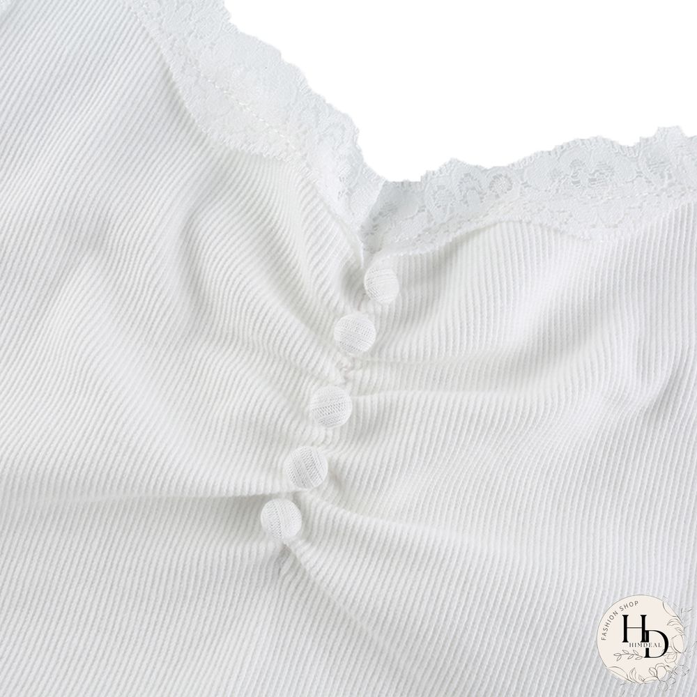 Streetwear Lace Patchwork Summer White Tank Top Women Home Y2K Fashion Leisure Outfit Basic Casual Crop Tops Kawaii Clothes