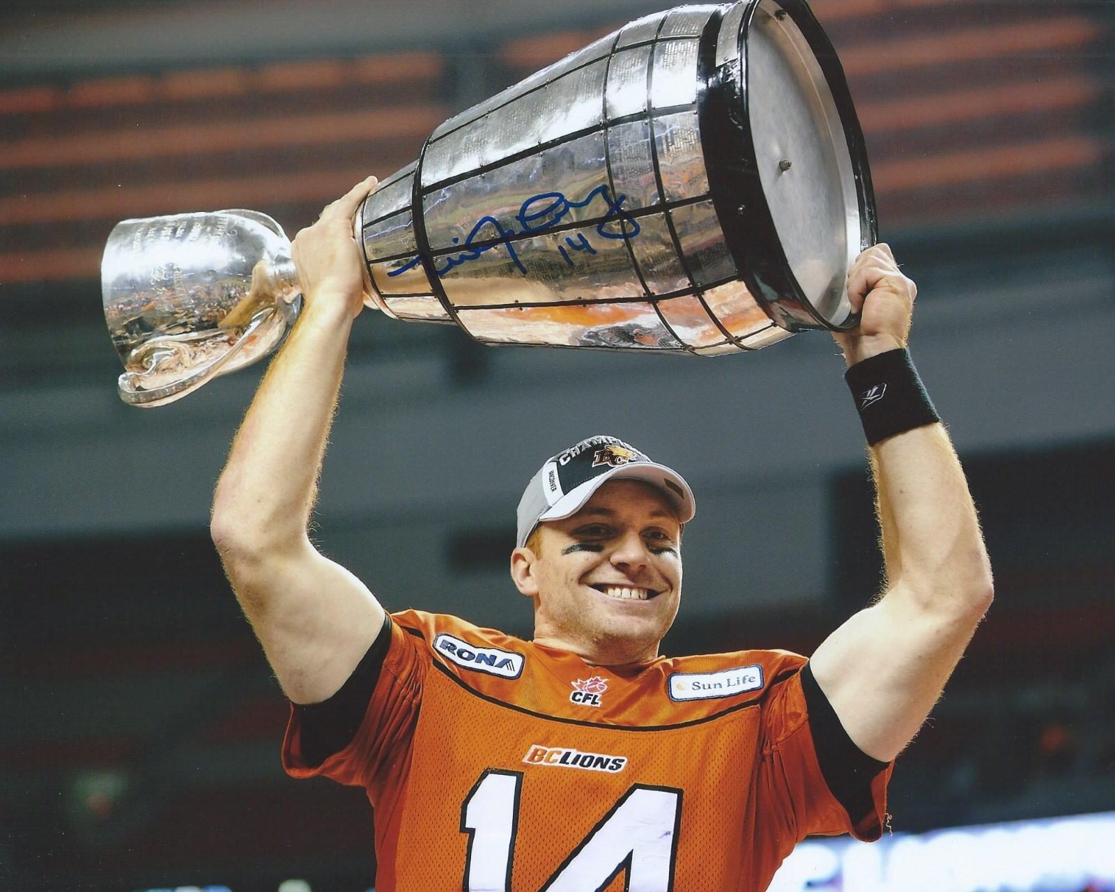 Travis Lulay Signed 8x10 Photo Poster painting Grey Cup BC Lions Autographed COA