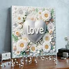 Framed Diamond Painting - Special Shaped - Love Flowers (25x25cm)
