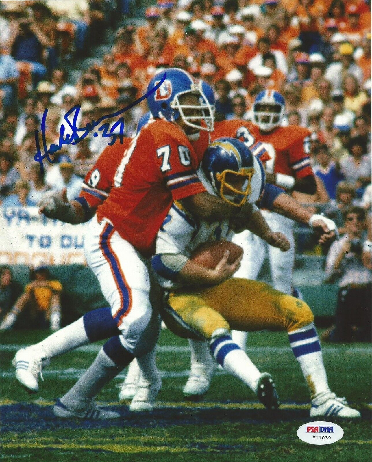 Hank Bauer Signed Chargers Football 8x10 Photo Poster painting PSA/DNA COA SD Picture Autograph