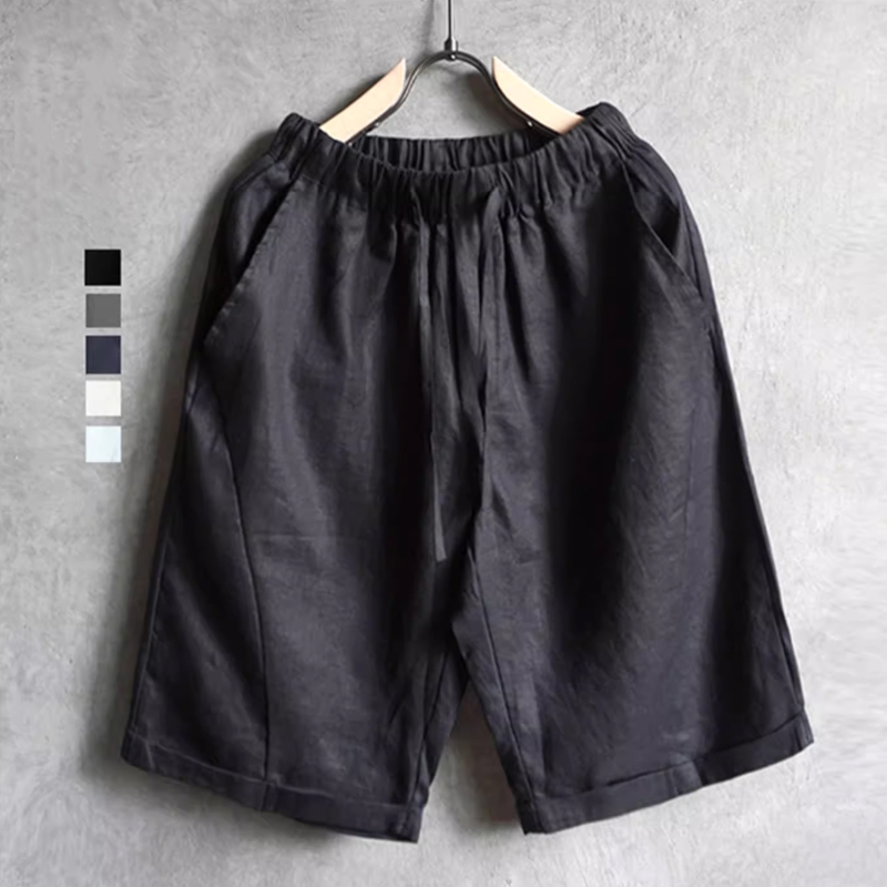 Men's Casual Loose Linen Elastic Waist Shorts