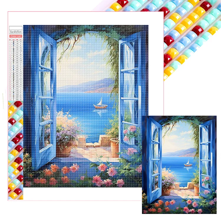 The Seaside Outside The Window 30*40CM (Canvas) Full Square Drill Diamond Painting gbfke