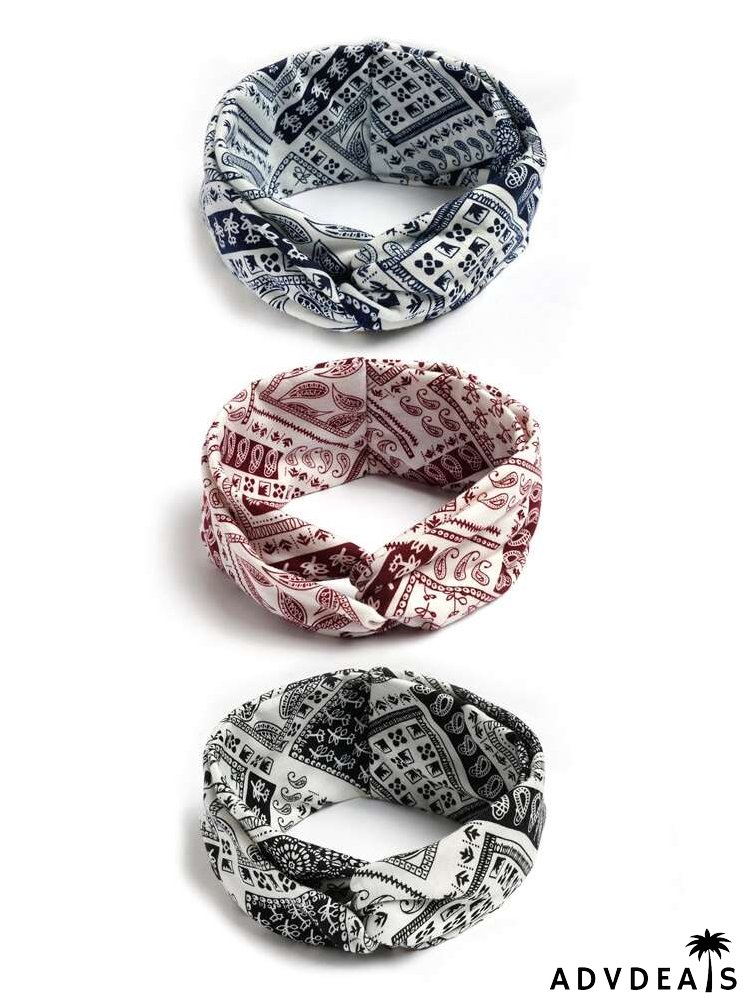 3pcs Paisley Print Hair Band