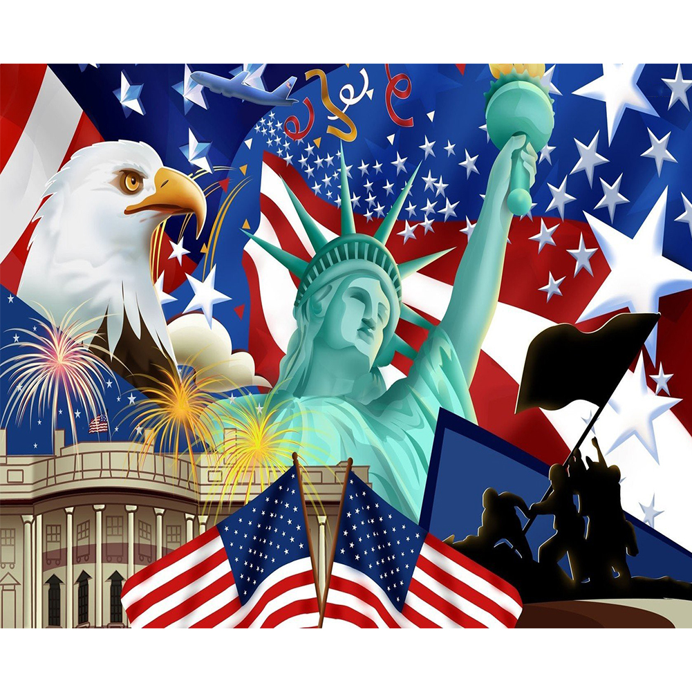 

Statue Liberty Eagle - Round Drill Diamond Painting - 45*35CM, 501 Original