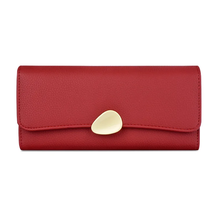 Lychee pattern tri-fold wallet ladies handbag long