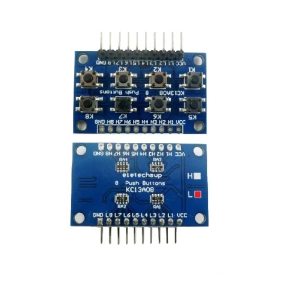 KC13 8-Keyboard Trigger button Board Push Keypad Module for PLC MCU AVR ARM LED Breadboard Electronic DIY
