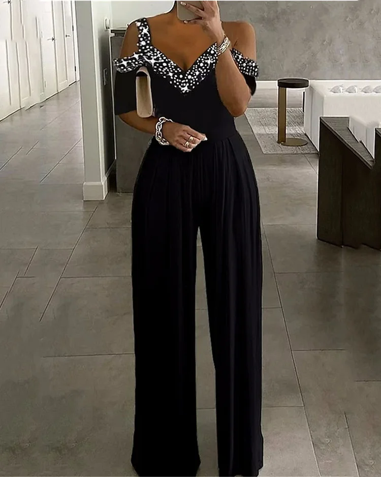 Waisted solid color casual jumpsuit