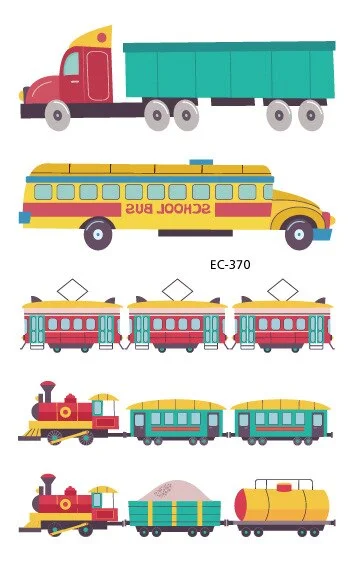 20 kinds Automobile Vehicle Truck Temporary Cartoon Tattoo Kids Children Cognition Stickers faux tatouage temporaire Disposable