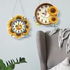 2Pcs Sunflower DIY Diamond Painting Ornament with Clock Function Home Decor Art