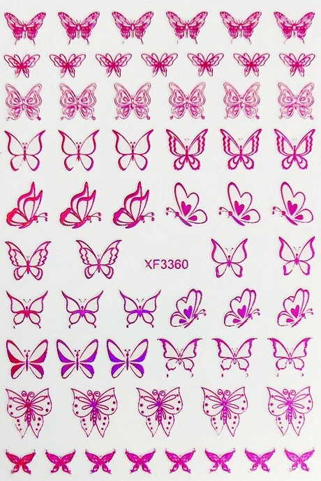 New Arrive Nail Art Sticker Decal Decoration Glow In Dark Butterfly Nail Stickes Back Glue Moon Manicure Sticker on Nails Design