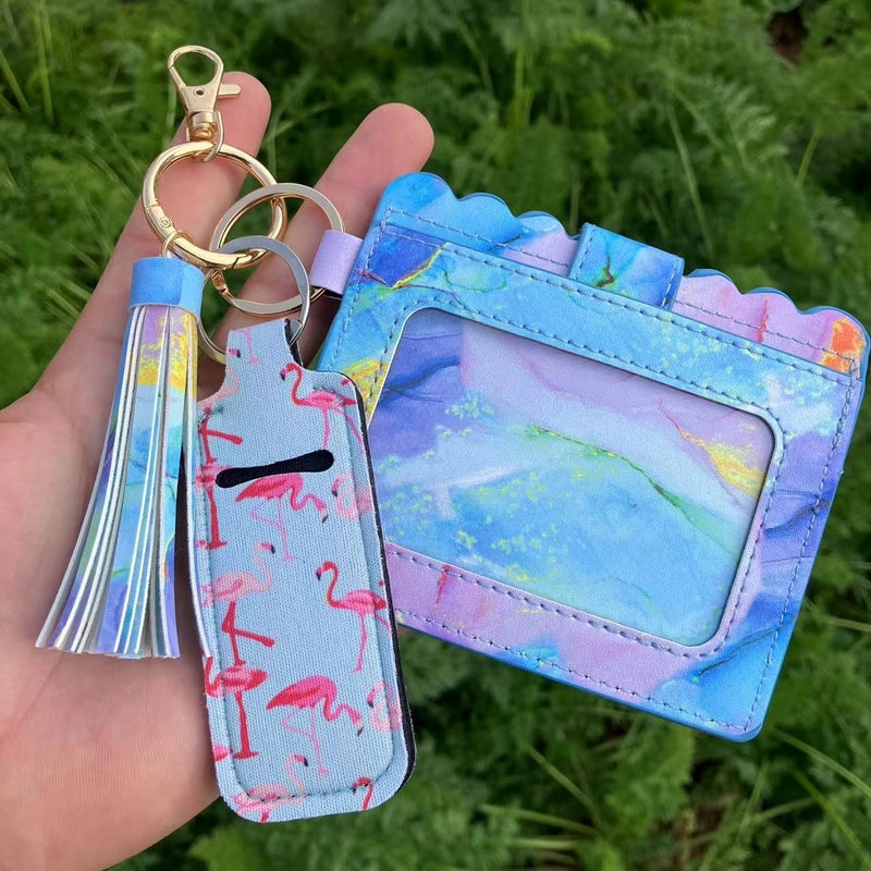 Women’s Geometric Pu Leather Open Card Holders