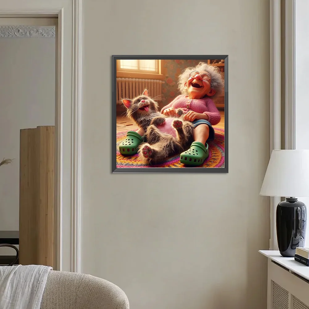 Diamond Painting - Full Round Drill - Grandma Girl(Canvas|30*30cm)