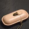 Handmade Leather Glasses Case Hard Shell Retro Men And Women Sunglasses Myopia Glasses Hook Protection Box
