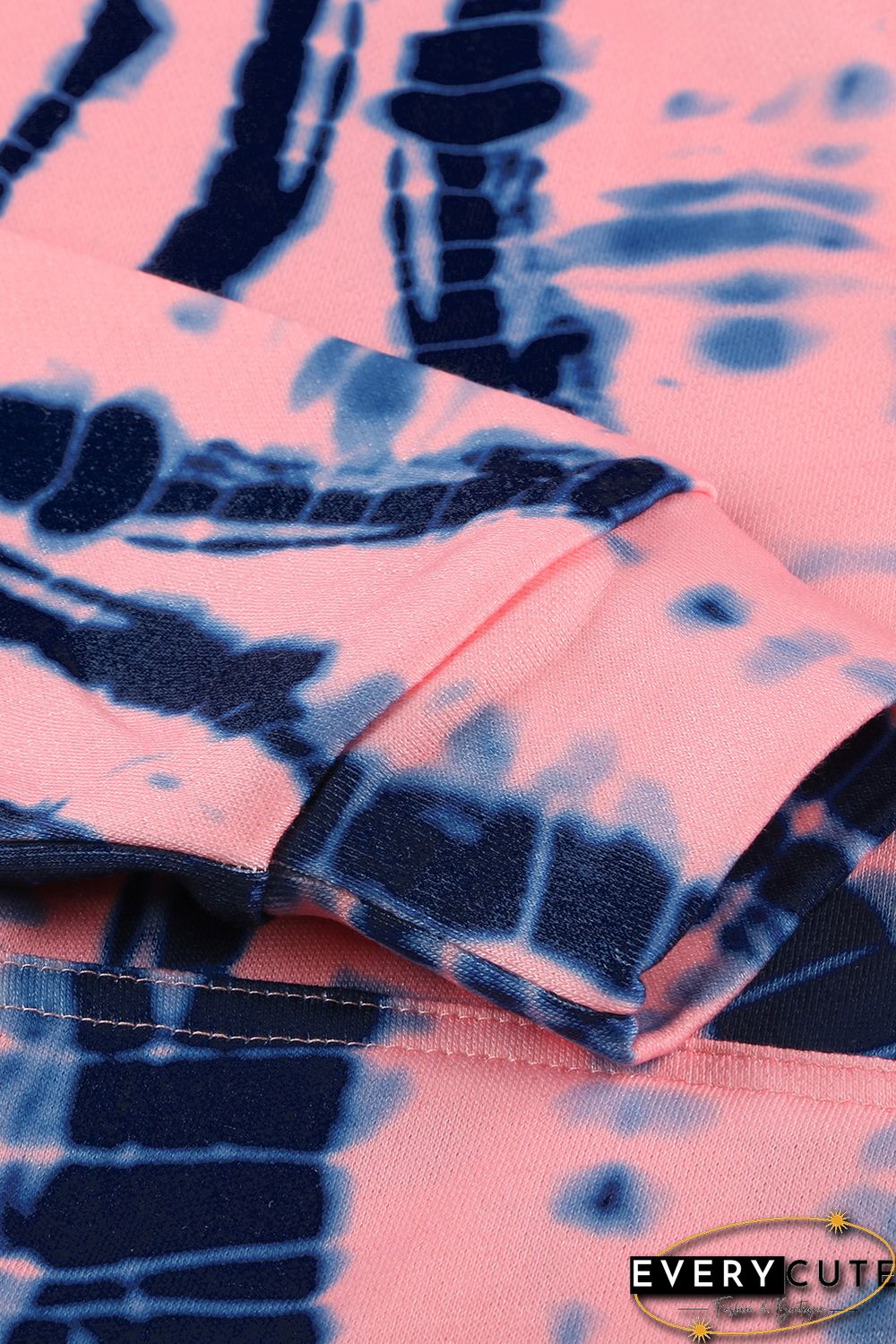 Pink Tie-dye Print Pullover Hoodie