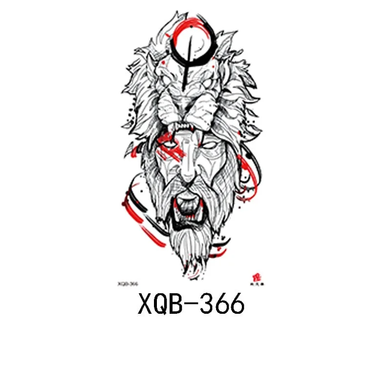 Small Full Arm Waterproof Tattoo Sticker Half Arm Arm Fierce Animal Arm Lasting European and American Tattoo Sticker