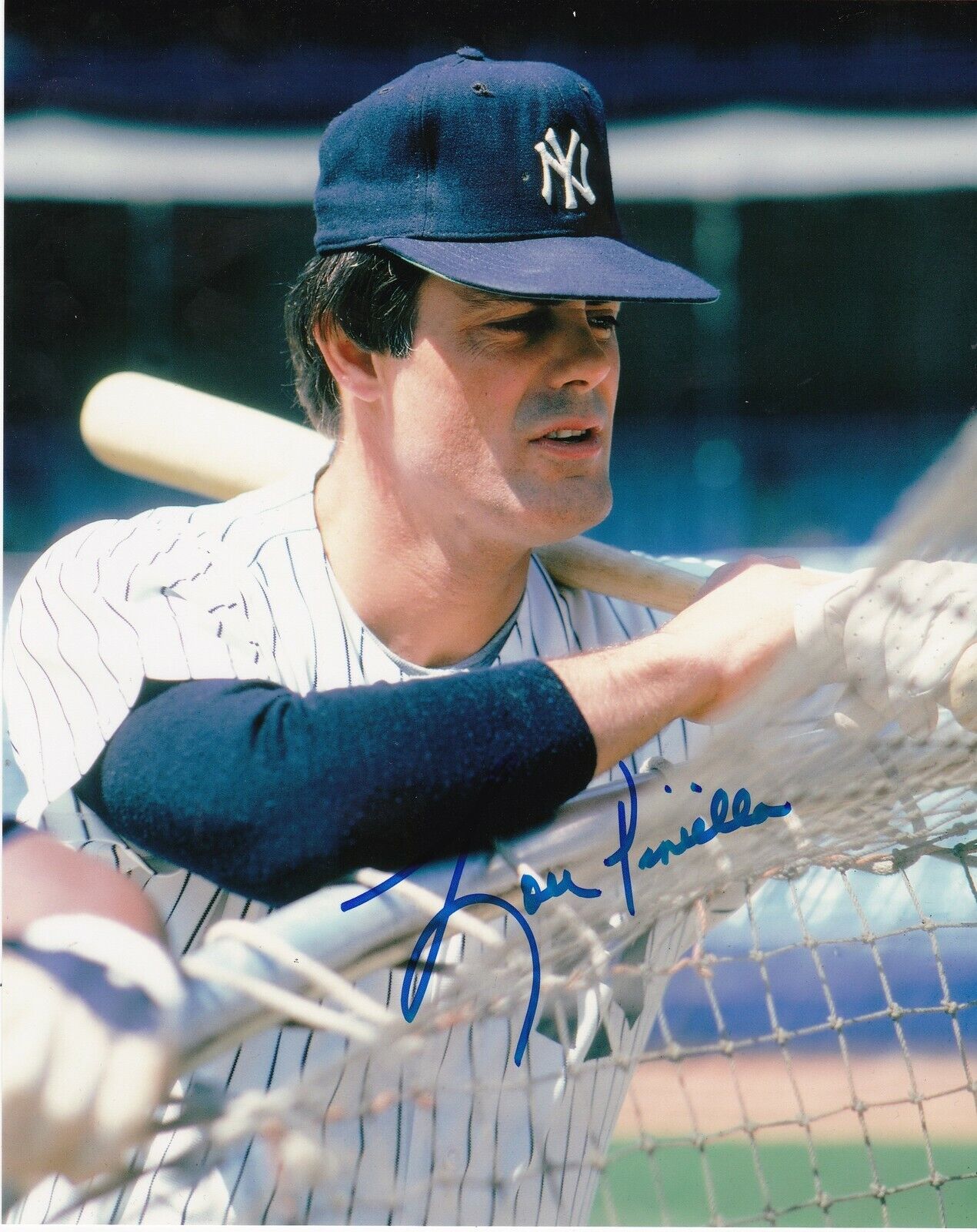 LOU PINIELLA NEW YORK YANKEES ACTION SIGNED 8x10