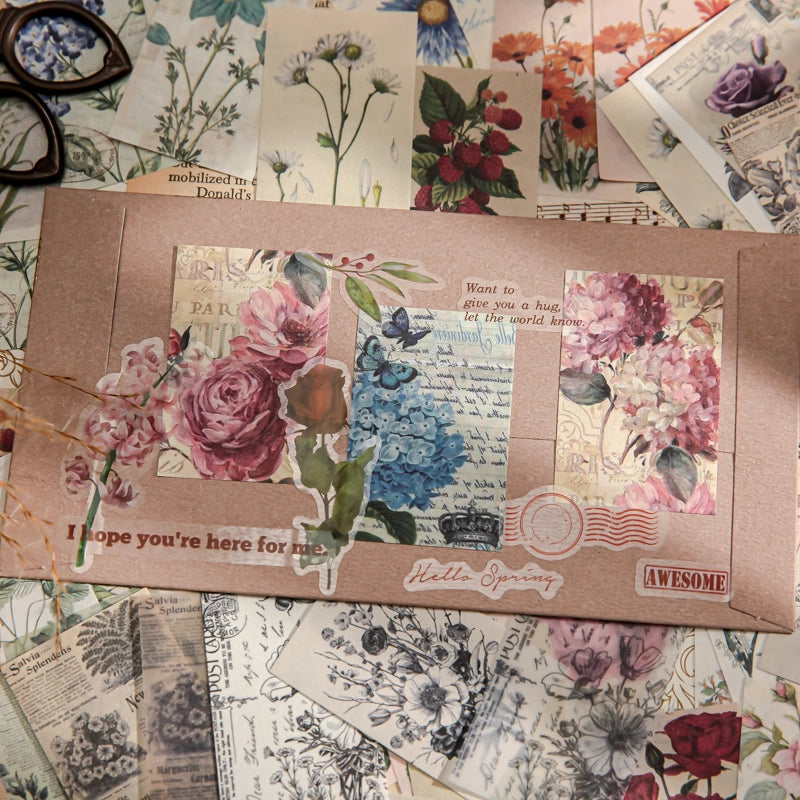 100 Pieces Per Book Planet Plant Butterfly Class Learning School Paper Classical Retro Card