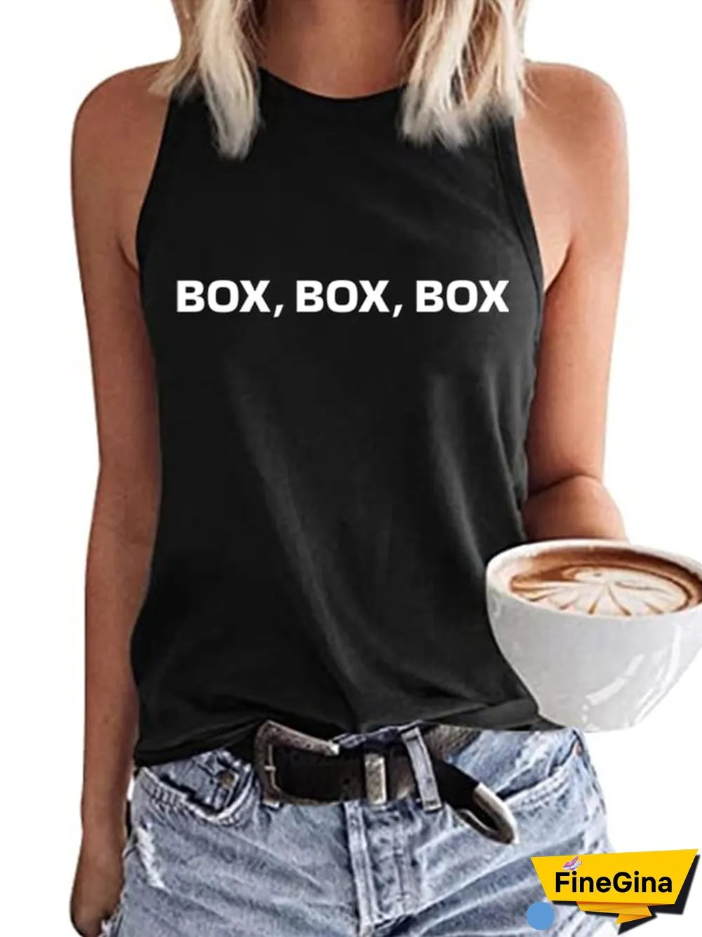 Women's "BOX, BOX, BOX" Print Tank Top