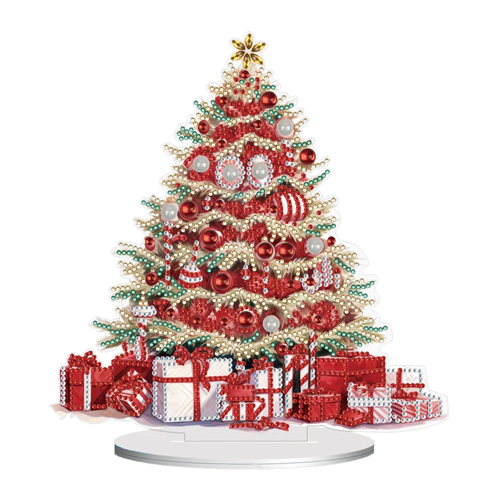 DIY Christmas Tree Single Side Special Shape+Round Diamond Painting Desktop Decor Xmas Ornament