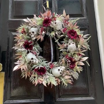 🔥Halloween Hot Sale 49% Off🔥Stunning Gothic Skull Halloween Wreath-mysite-Adracos