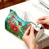 DIY Diamond Art Tissue Box Holder HumminBird PU Leather Diamond Art Desktop Organizer Resin Rhinestone Storage Organizers Gem Art Home Office Decor Craft Gift