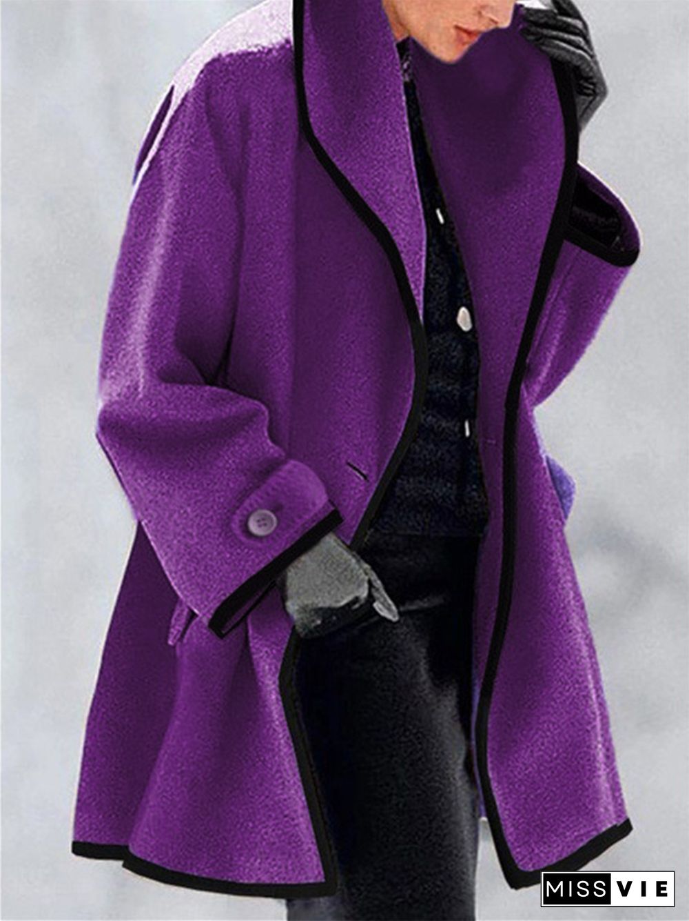 Women's Fashion Loose Solid Color Coat
