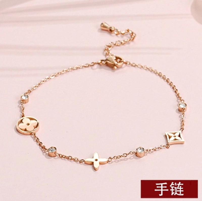 Basic Solid Color Titanium Steel Bracelets In Bulk