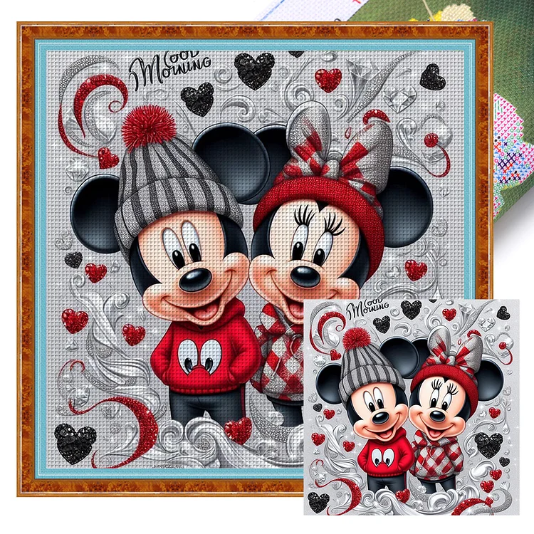 Mickey And Minnie 11CT (40*40CM) Stamped Cross Stitch gbfke