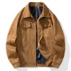 💥 2025 Hot Sale! Men's Suede Bomber Jacket, Business Casual Notch Lapel Fall Jacket
