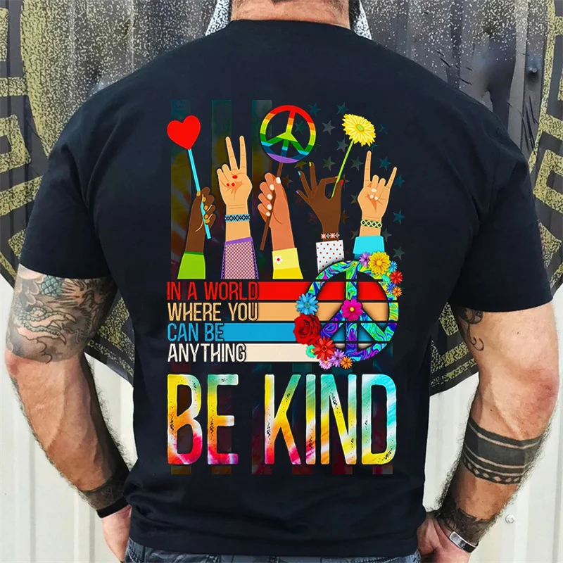 Man's Hippie Print T-shirt