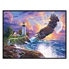 Eagle and lighthouse-11CT Stamped Cross Stitch 60*45cm