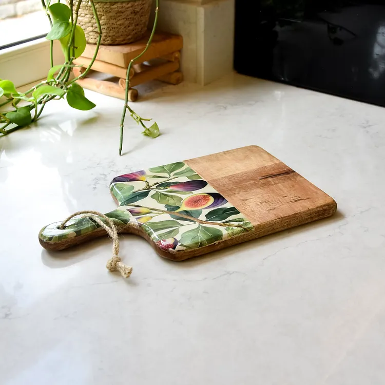 Paddle Serving Board Mango Wood & Enamel - Figs