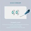 Sterling 925 Silver Blue Droplet Shiny Zircon Earrings