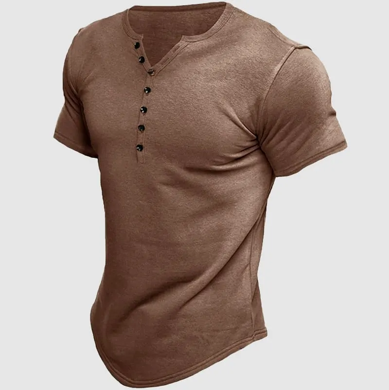 Men's Cotton Short Sleeve Henley &ndash; Soft Casual Layering Top &ndash; view 2
