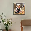 Vie d&rsquo;animaux de compagnie fille-plein diamant rond peinture-30 * 30cm