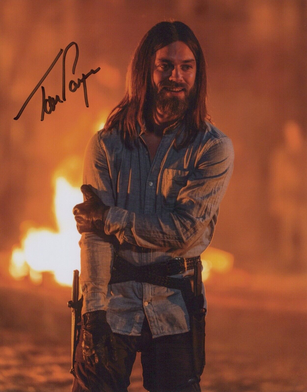 The Walking Dead 8x10 TV series scene Photo Poster painting signed by Tom Payne