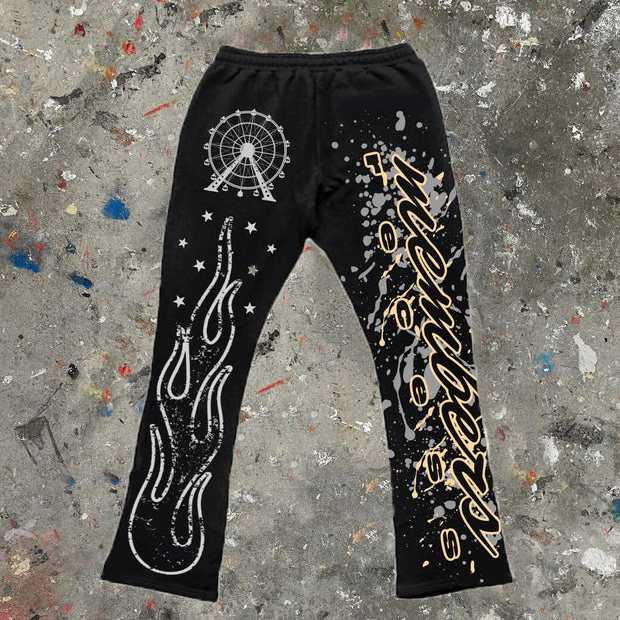 Retro Personalized Limited Edition Luxury Members Flared Sweats Trousers