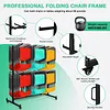 [US Local Warehouse] Folding Chair Rack with Locking Rubber Wheels Folding Chair Cart 88 Lbs Capacity Chairs Storage Dolly for Weddings & Events