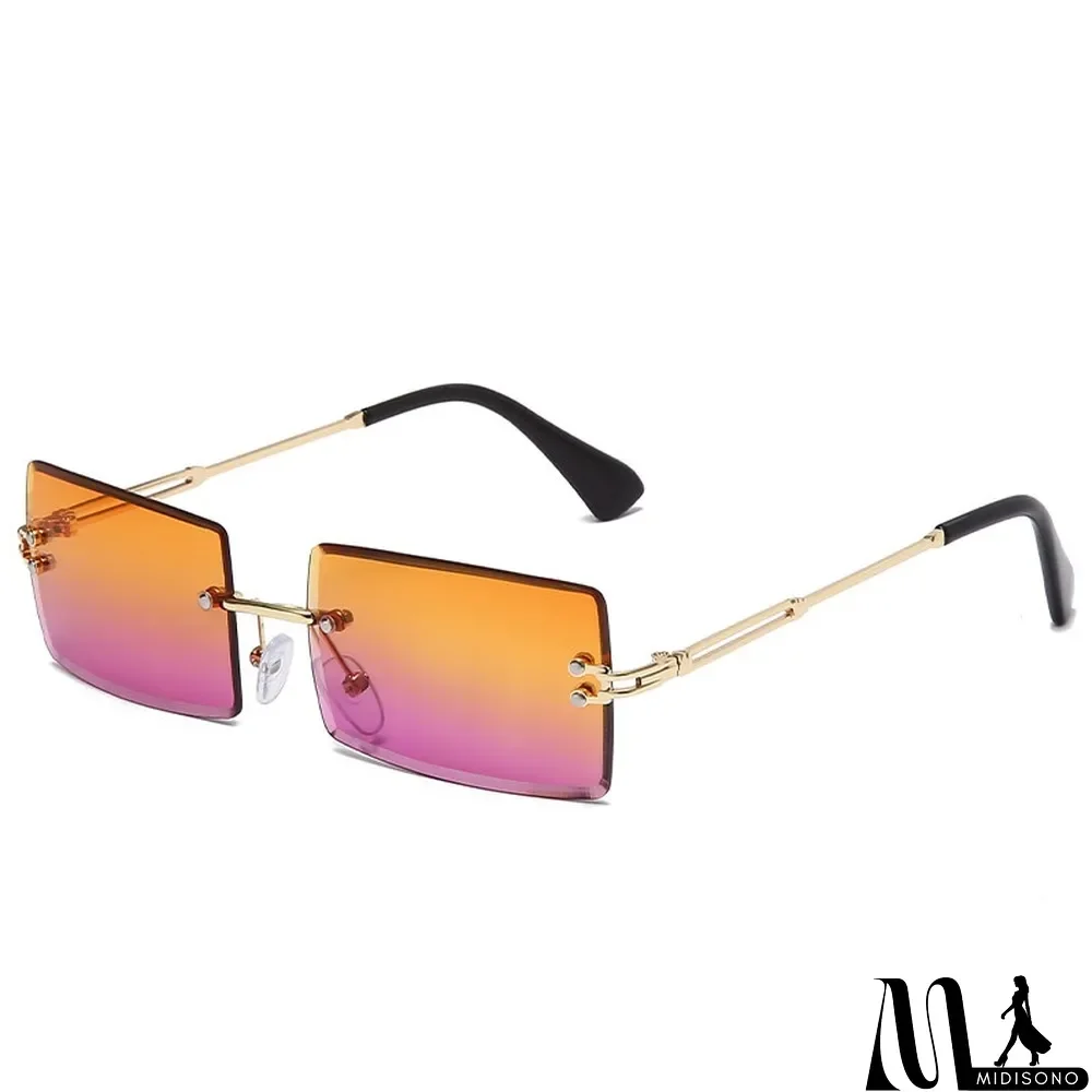 MidiSono - Women Rimless Metal Square Sunglasses