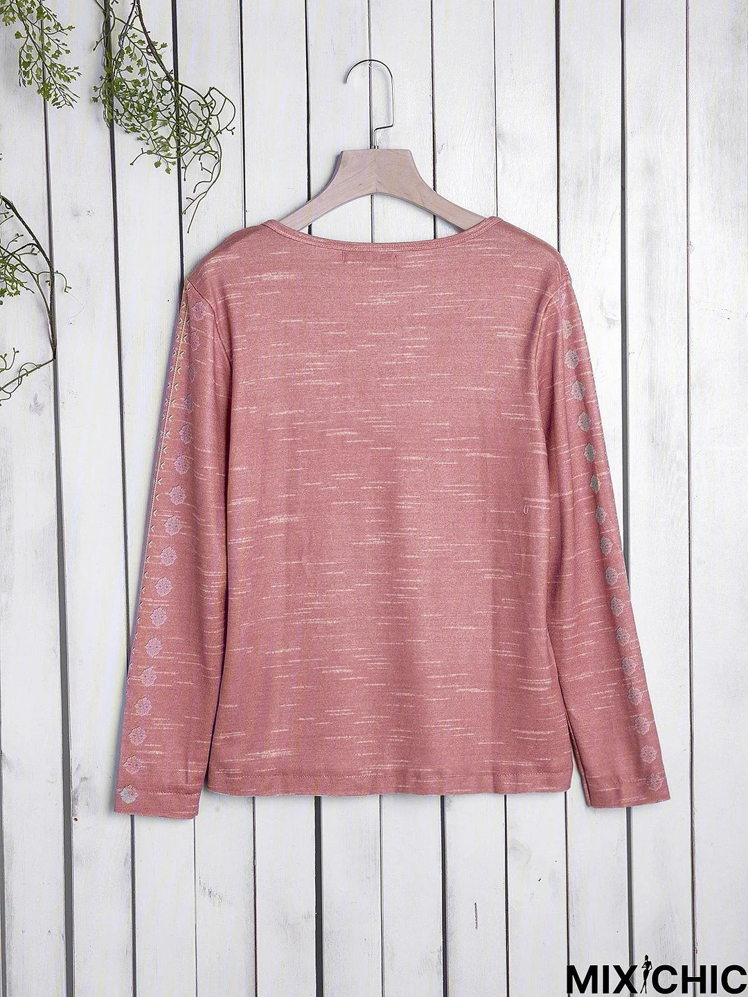 Long Sleeve V Neck Casual T-shirt